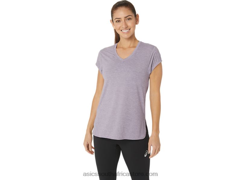Women Asics Heather Vneck Top LH4X02150 Violet Quartz Heather Women Asics Heather Vneck Top LH4X02150 Violet Quartz Heather