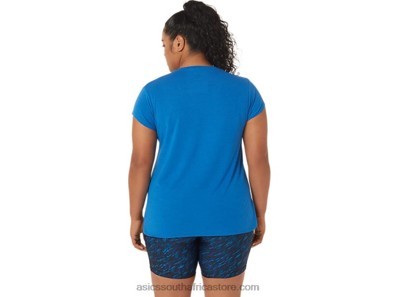 Women Asics Heather Vneck Top LH4X03410 Lake Drive Heather