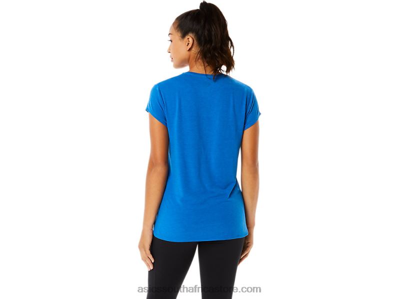 Women Asics Heather Vneck Top LH4X03410 Lake Drive Heather
