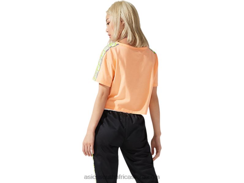 Women Asics Jersey Graphic Short Sleeve Tee LH4X03943 Summer Dune