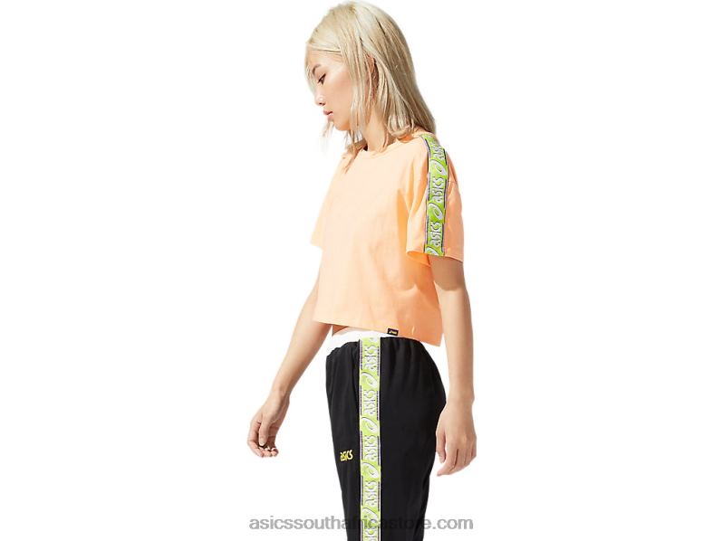 Women Asics Jersey Graphic Short Sleeve Tee LH4X03943 Summer Dune