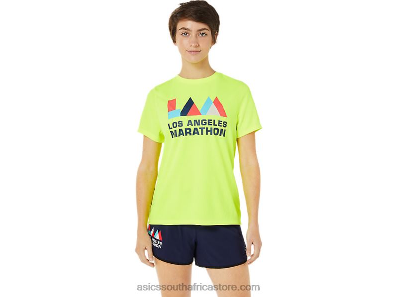 Women Asics Lam Ready-Set II Short Sleeve LH4X03625 Safety Yellow