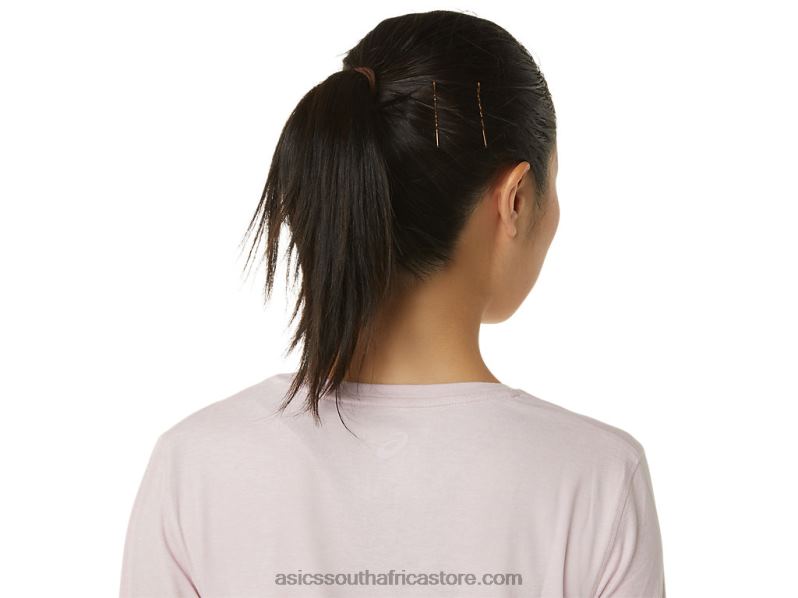 Women Asics Long Sleeve Heather Top LH4X03273 Barely Rose Heather