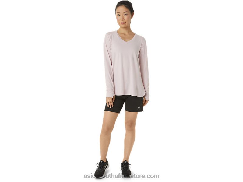 Women Asics Long Sleeve Heather Top LH4X03273 Barely Rose Heather