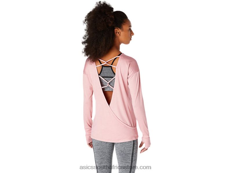 Women Asics Long Sleeve Top LH4X03671 Smokey Rose