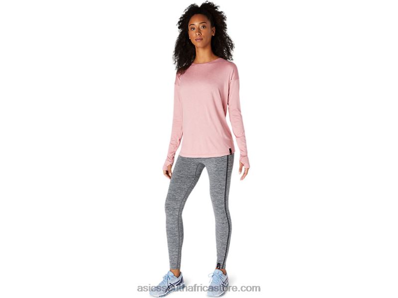 Women Asics Long Sleeve Top LH4X03671 Smokey Rose