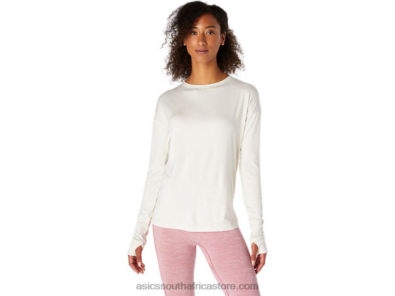 Women Asics Long Sleeve Top LH4X03676 Birch