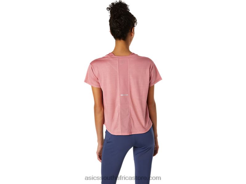 Women Asics Nagare Short Sleeve Top LH4X03696 Smokey Rose