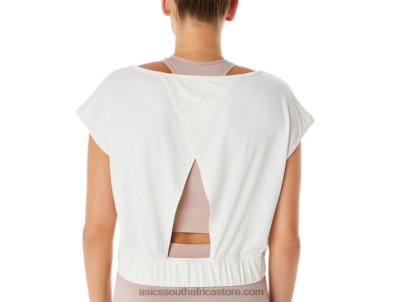 Women Asics Nagino Flex Short Sleeve Top LH4X02143 Cream