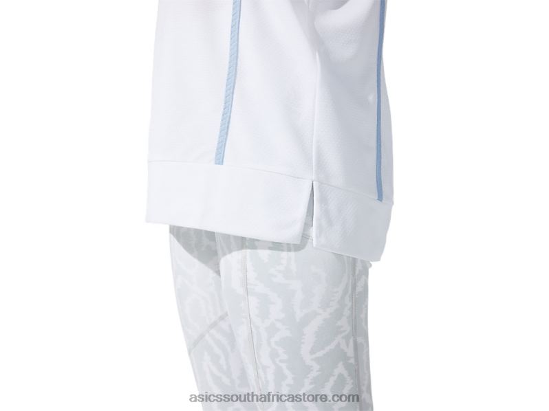 Women Asics New Strong 92 Short Sleeve Top LH4X03790 Brilliant White/Mist