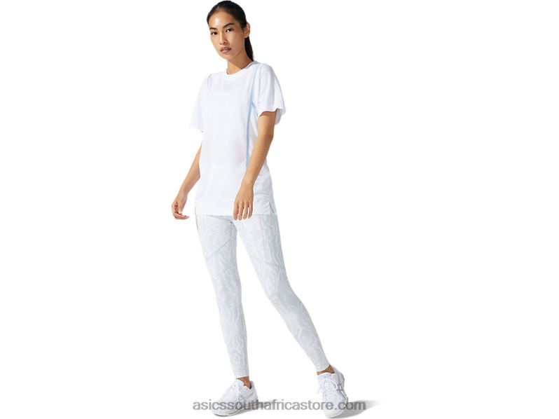 Women Asics New Strong 92 Short Sleeve Top LH4X03790 Brilliant White/Mist
