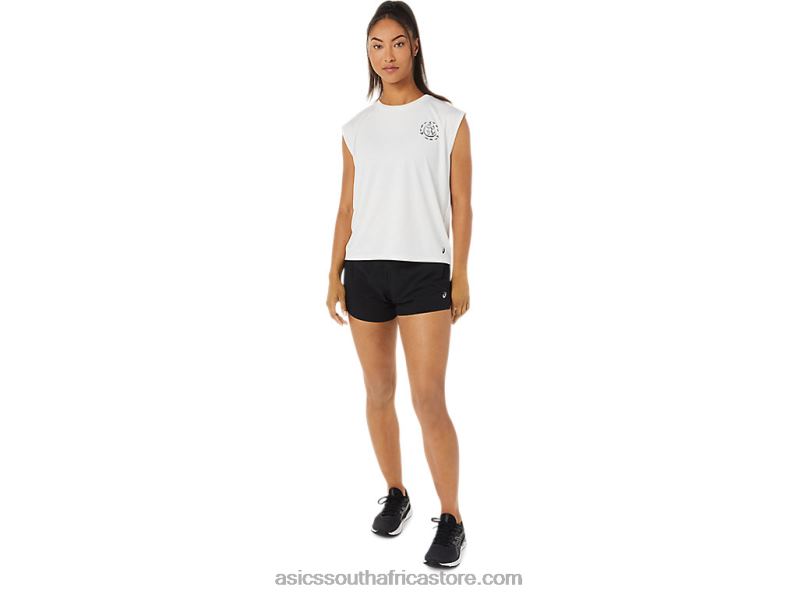 Women Asics Ocean Waste Run Top LH4X03483 Natural White