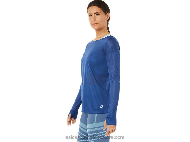 Women Asics Open Back Long Sleeve Top LH4X03361 Grand Shark