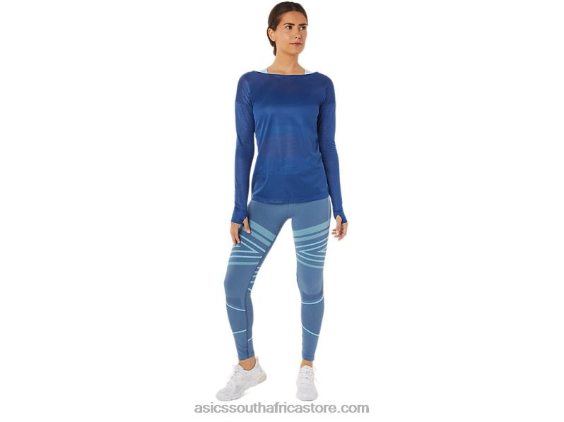 Women Asics Open Back Long Sleeve Top LH4X03361 Grand Shark