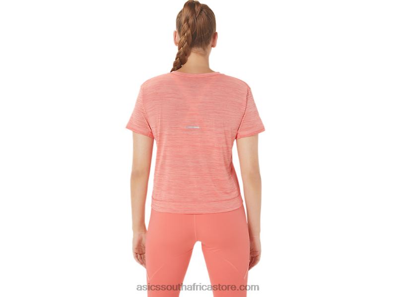 Women Asics Race Crop Top LH4X02238 Papaya/Guava