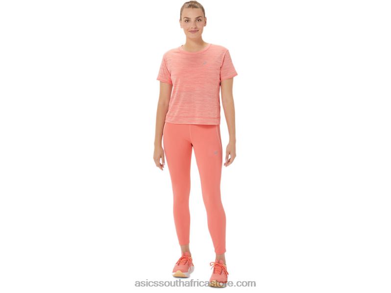 Women Asics Race Crop Top LH4X02238 Papaya/Guava