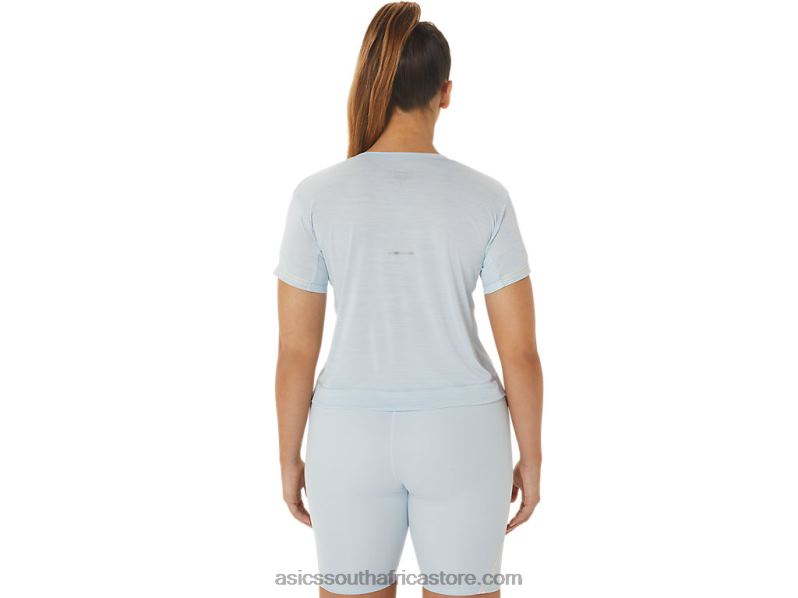Women Asics Race Crop Top LH4X02245 Sky/Cream