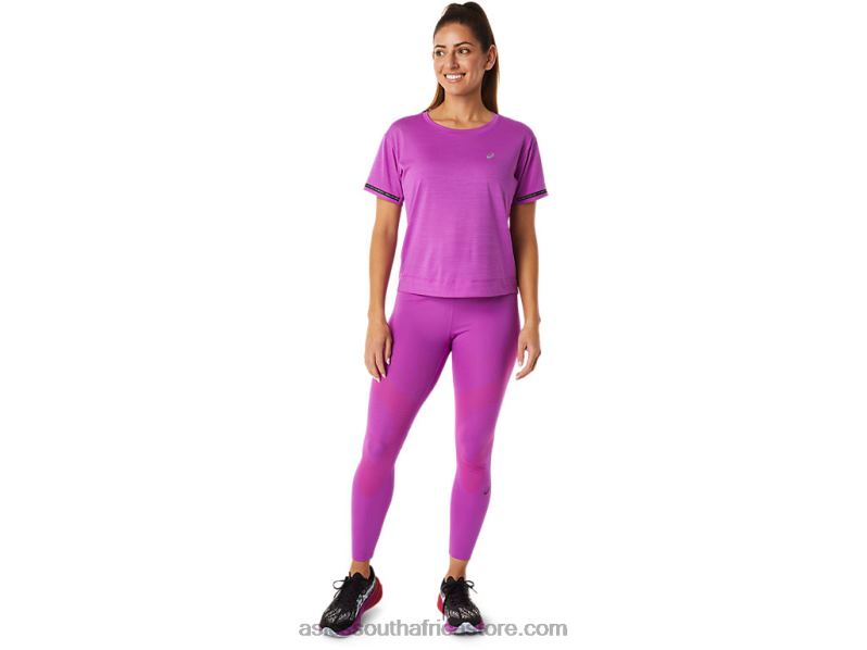 Women Asics Race Crop Top LH4X03036 Orchid