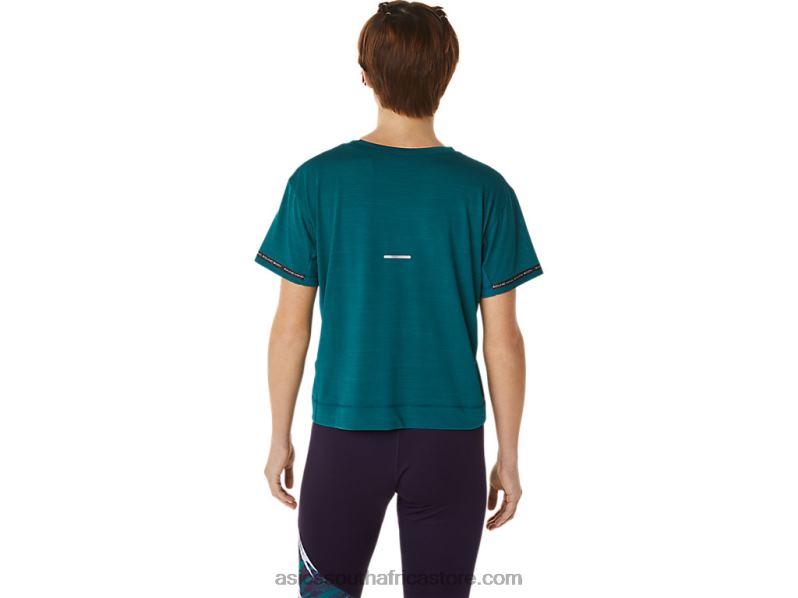 Women Asics Race Crop Top LH4X03091 Velvet Pine