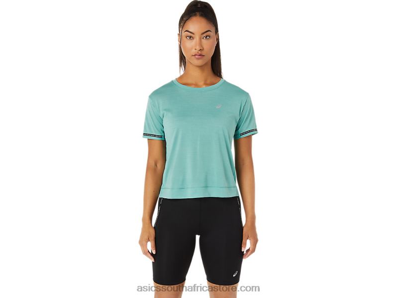 Women Asics Race Crop Top LH4X03254 Sage