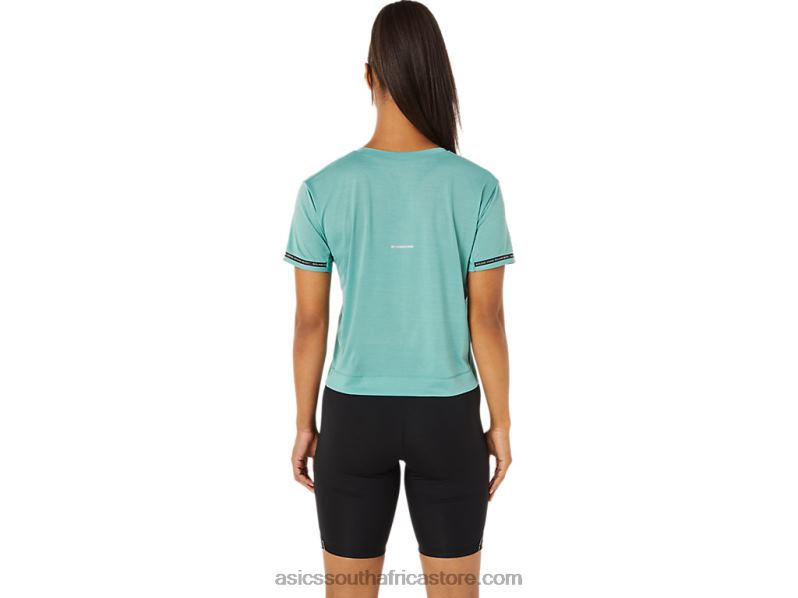 Women Asics Race Crop Top LH4X03254 Sage