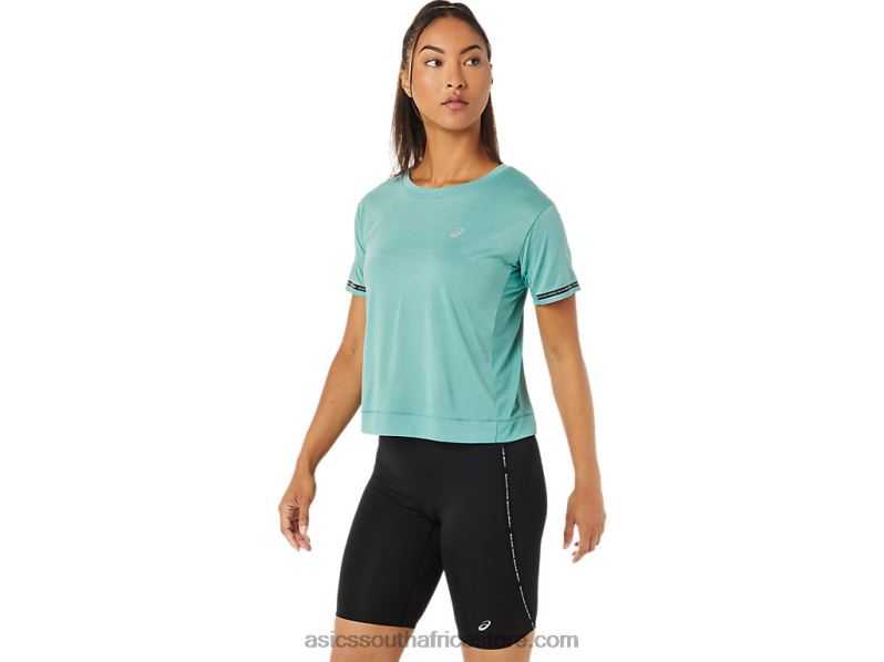 Women Asics Race Crop Top LH4X03254 Sage