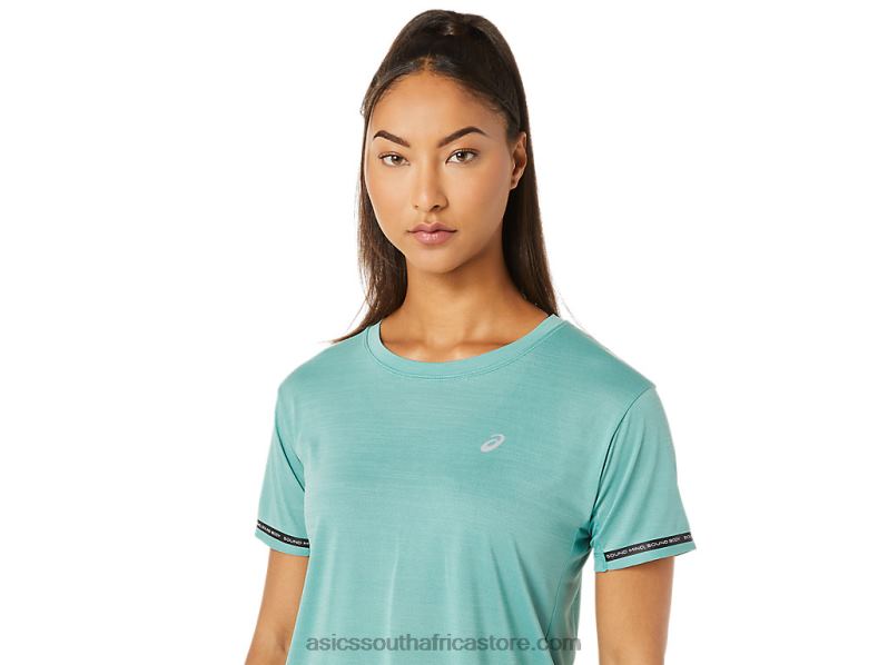 Women Asics Race Crop Top LH4X03254 Sage