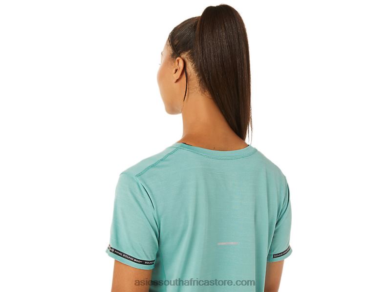 Women Asics Race Crop Top LH4X03254 Sage