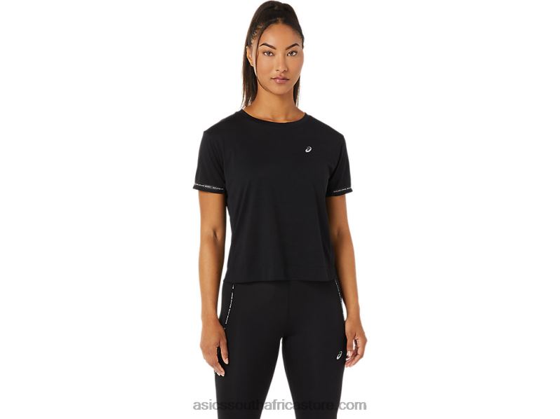 Women Asics Race Crop Top LH4X03330 Performance Black