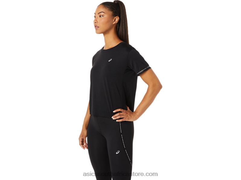 Women Asics Race Crop Top LH4X03330 Performance Black