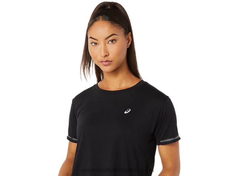 Women Asics Race Crop Top LH4X03330 Performance Black