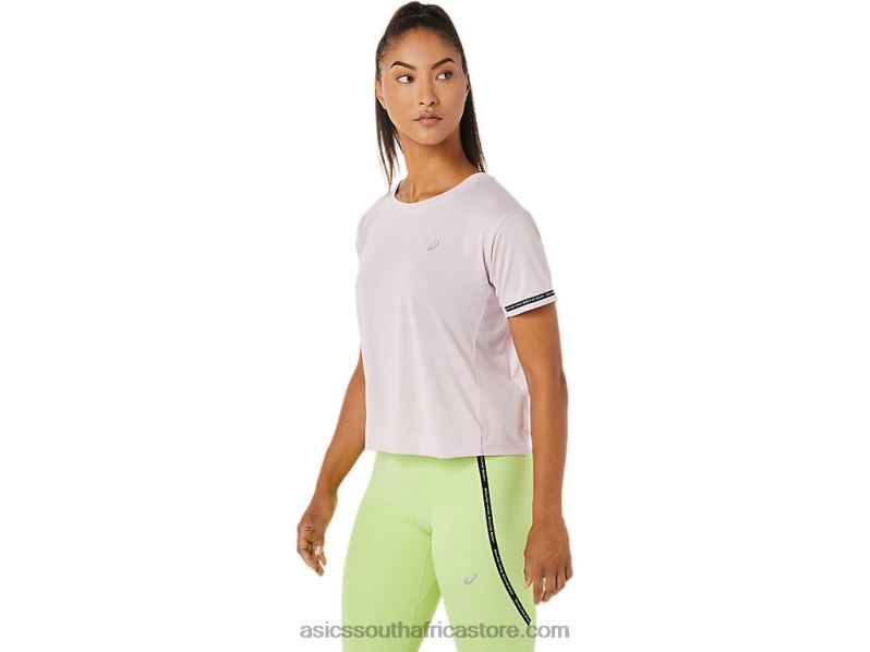 Women Asics Race Crop Top LH4X03336 Barely Rose