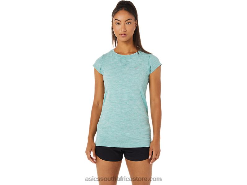 Women Asics Race Seamless Short Sleeve Top LH4X03499 Sage