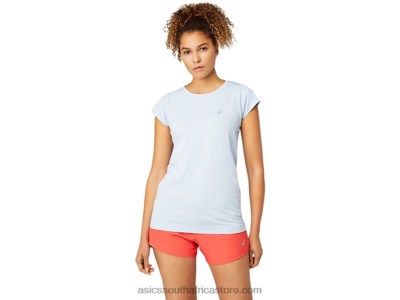 Women Asics Race Seamless Short Sleeve Top LH4X03759 Mist