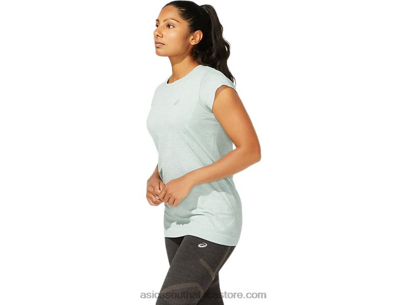 Women Asics Race Seamless Short Sleeve Top LH4X03960 Slate Grey