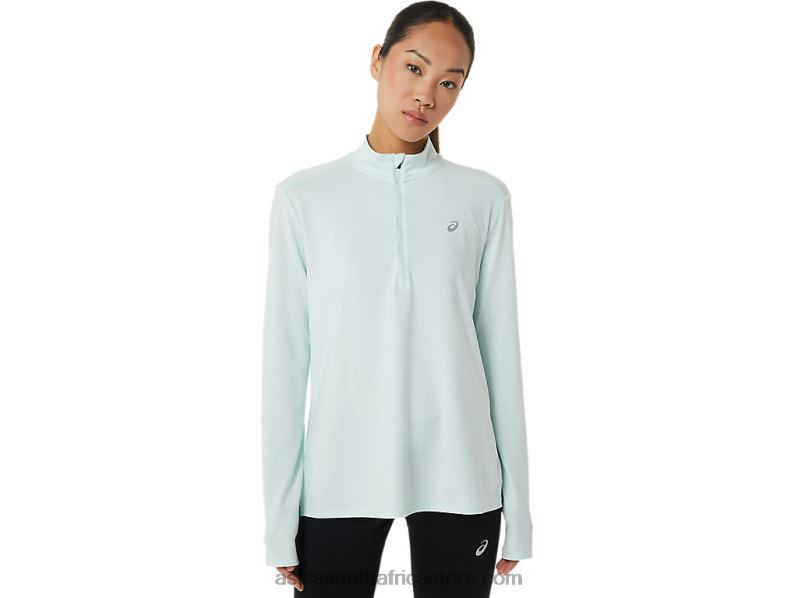 Women Asics Ready-Set Half Zip LH4X02912 Soothing Sea