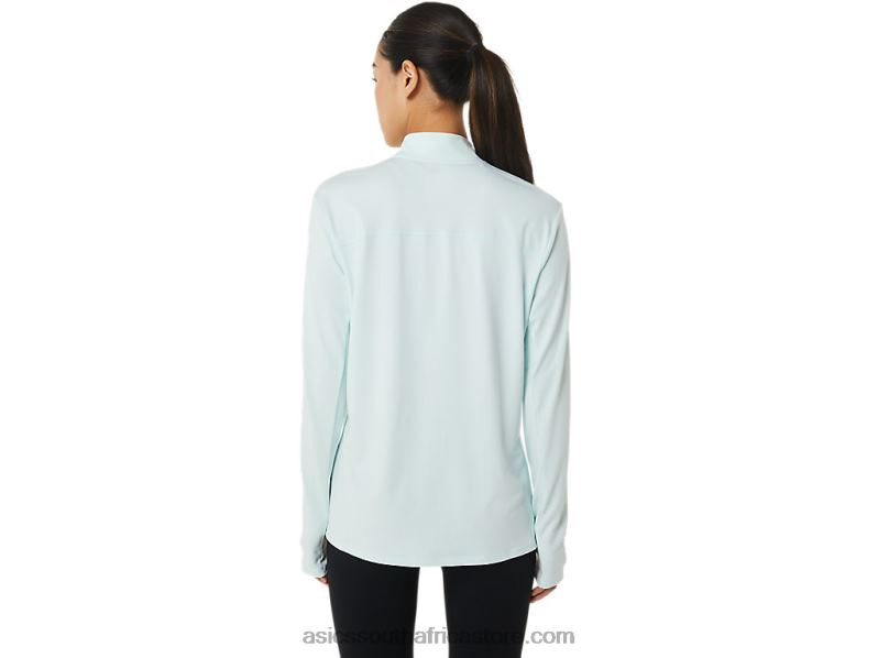 Women Asics Ready-Set Half Zip LH4X02912 Soothing Sea