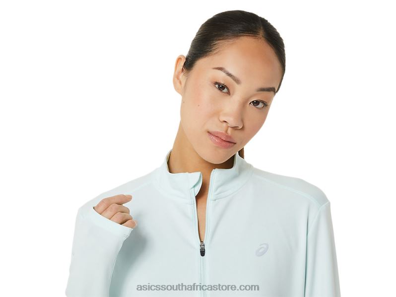 Women Asics Ready-Set Half Zip LH4X02912 Soothing Sea
