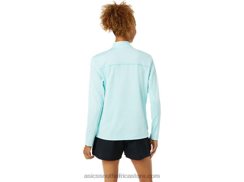 Women Asics Ready-Set Half Zip LH4X03344 Clear Blue