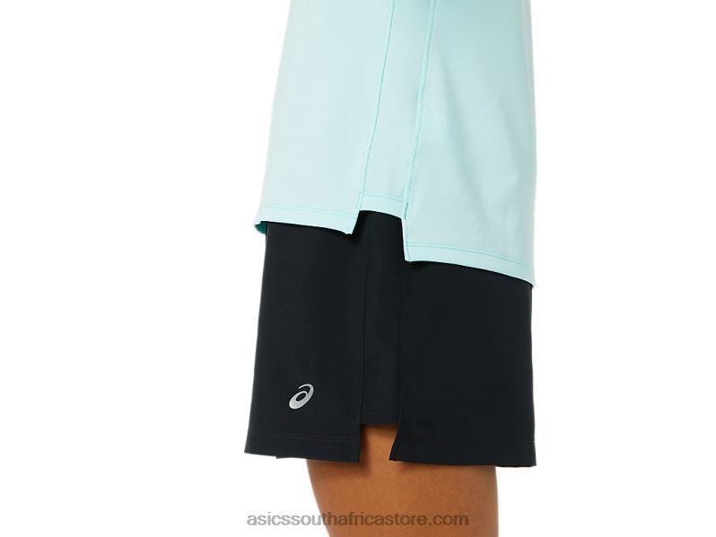 Women Asics Ready-Set Half Zip LH4X03344 Clear Blue