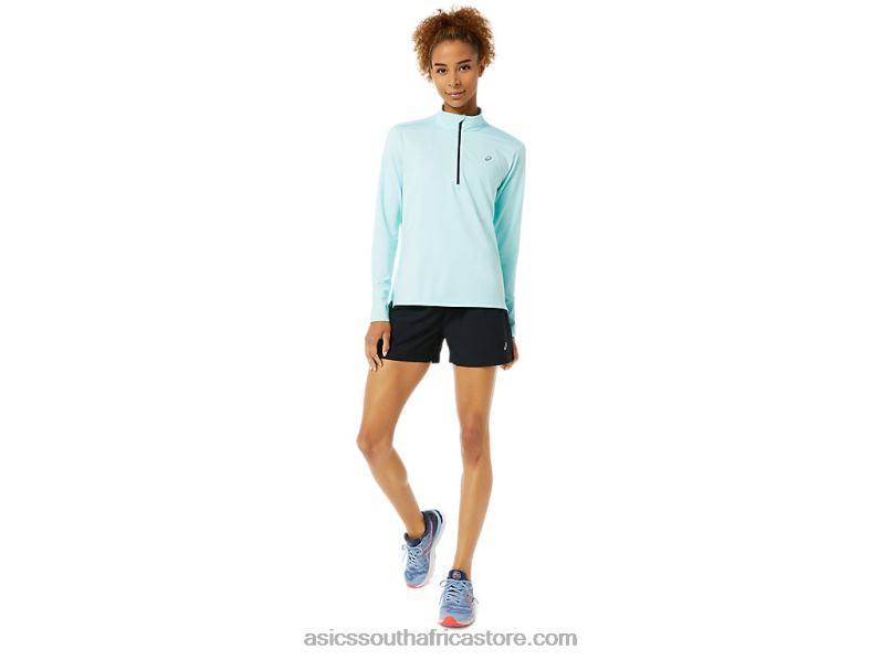 Women Asics Ready-Set Half Zip LH4X03344 Clear Blue