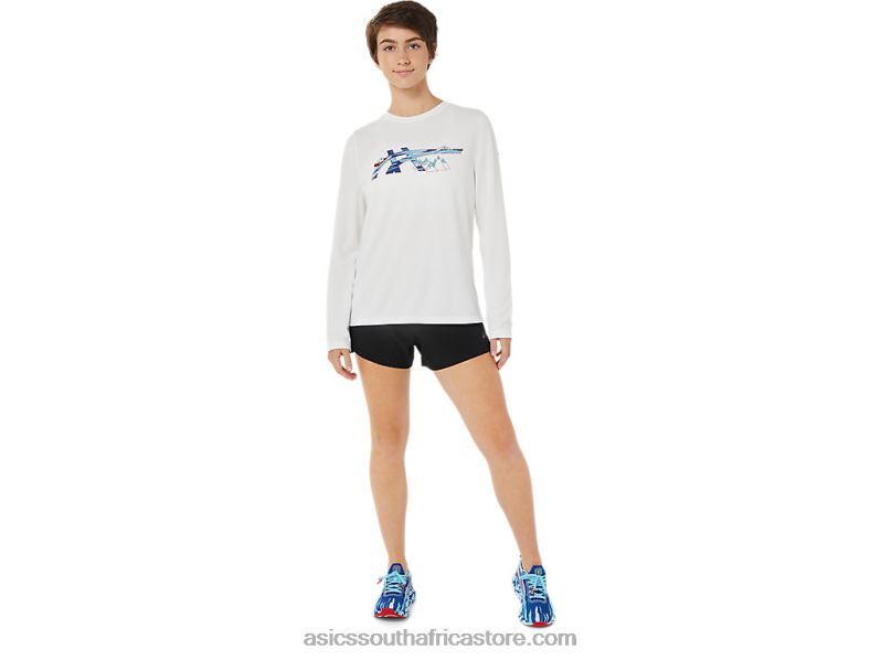 Women Asics Ready-Set II Long Sleeve Graphic LH4X03609 Brilliant White