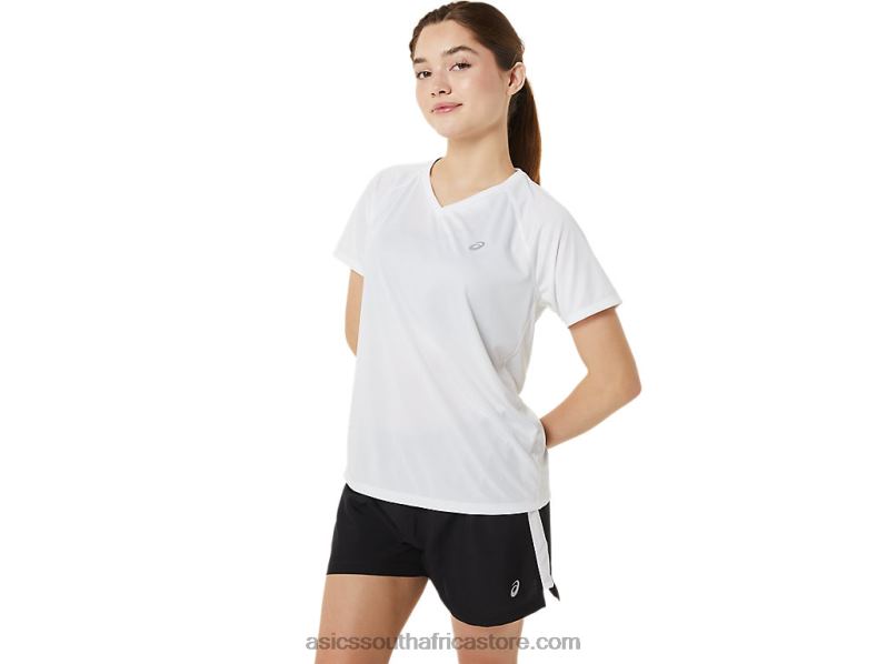 Women Asics Ready-Set Lyte V-Neck LH4X03389 Brilliant White