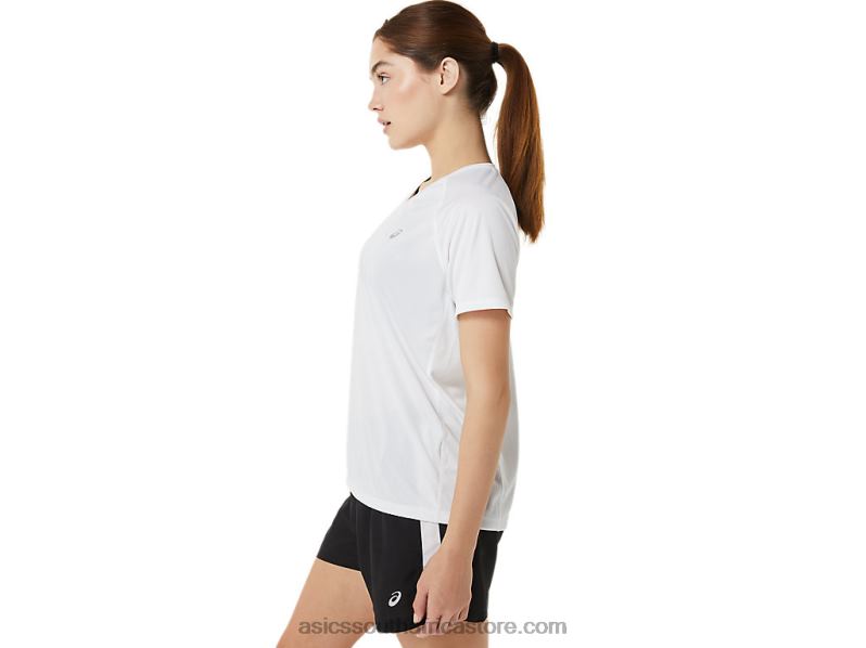 Women Asics Ready-Set Lyte V-Neck LH4X03389 Brilliant White