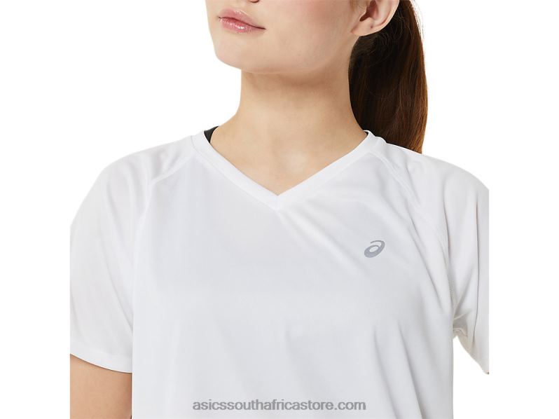 Women Asics Ready-Set Lyte V-Neck LH4X03389 Brilliant White