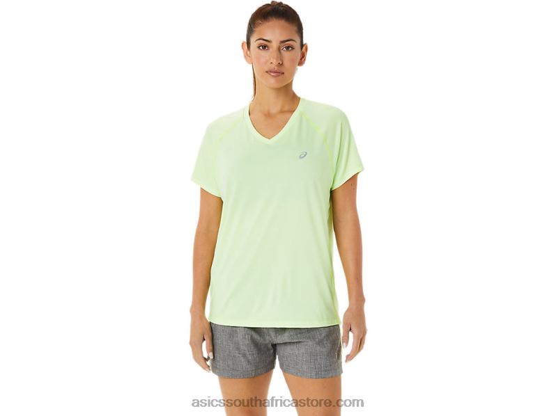 Women Asics Ready-Set Lyte V-Neck LH4X03396 Illuminate Yellow Heather