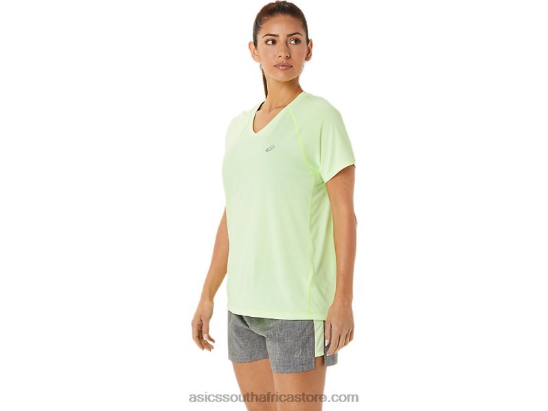 Women Asics Ready-Set Lyte V-Neck LH4X03396 Illuminate Yellow Heather