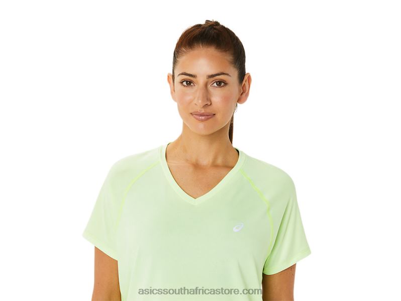 Women Asics Ready-Set Lyte V-Neck LH4X03396 Illuminate Yellow Heather
