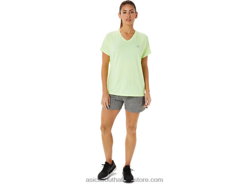Women Asics Ready-Set Lyte V-Neck LH4X03396 Illuminate Yellow Heather