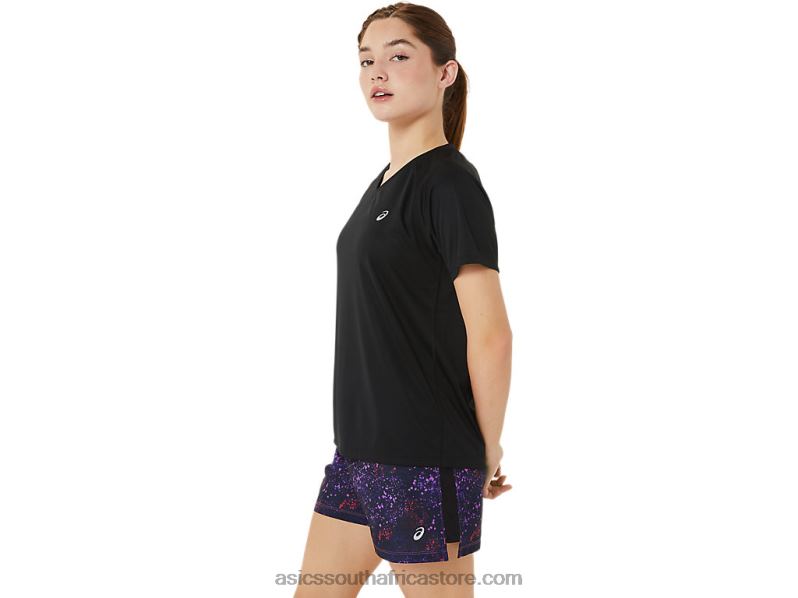 Women Asics Ready-Set Lyte V-Neck LH4X03498 Performance Black